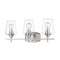 Z-Lite Joliet 3 Light Vanity, Brushed Nickel & Clear 473-3V-BN